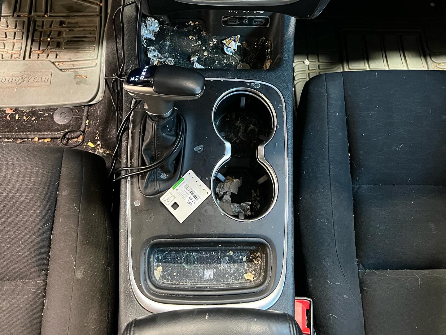 Car Before Console Interior Detailing