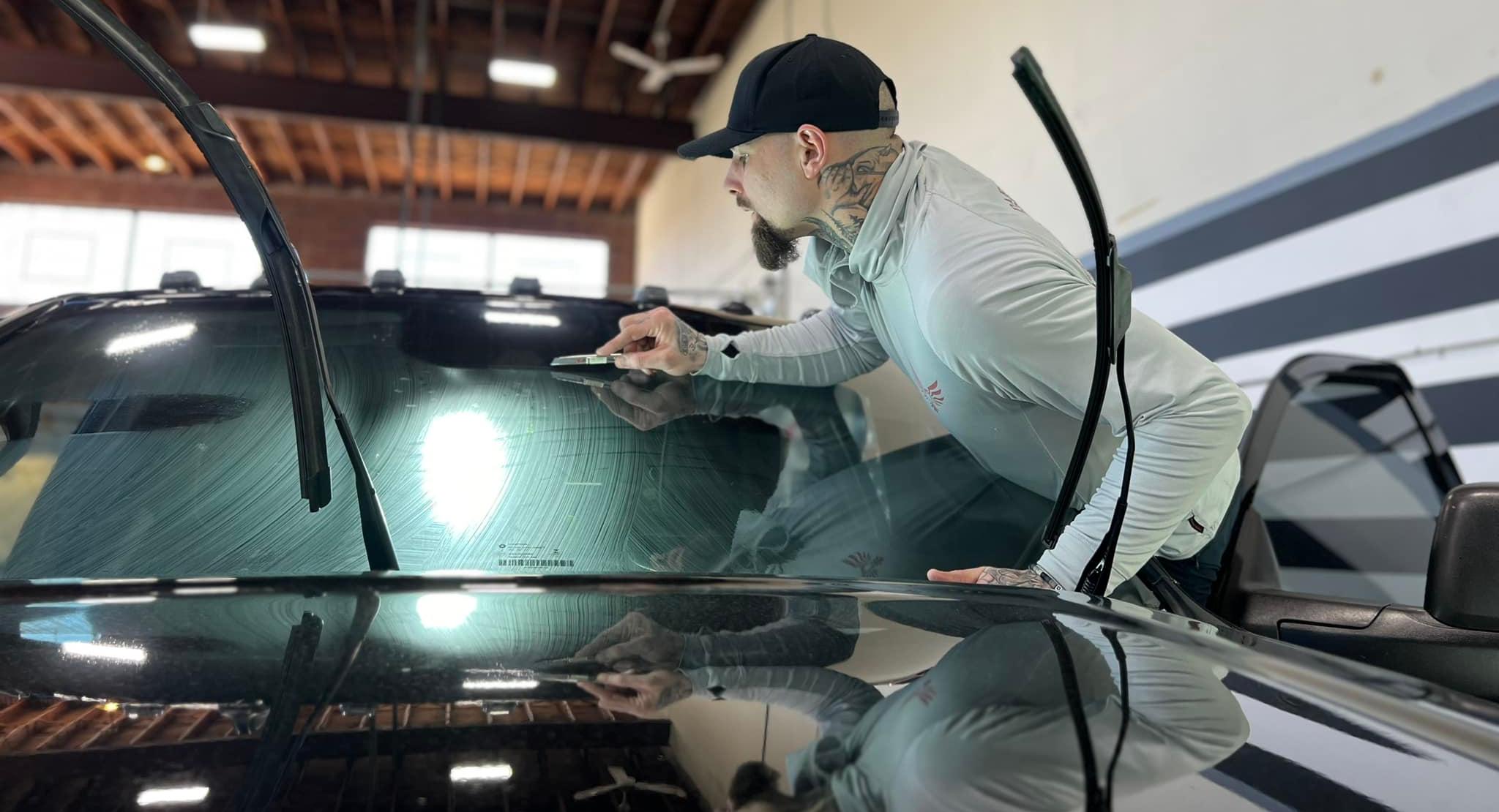 Ryan Tinting a Vehicle Window, Dark Desire